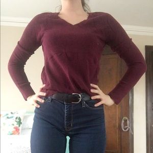 Burgundy GAP V neck sweater